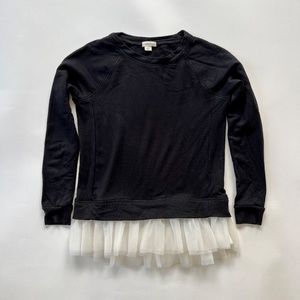 Crewcuts Holiday Sweater Top with Tulle Trim - Kids Size 8